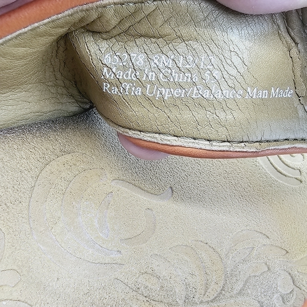 Clarks Brown Raffia Flower Mimmey Claire Cork Wedge Slide Thong Sandals Size 8M - Picture 4 of 11